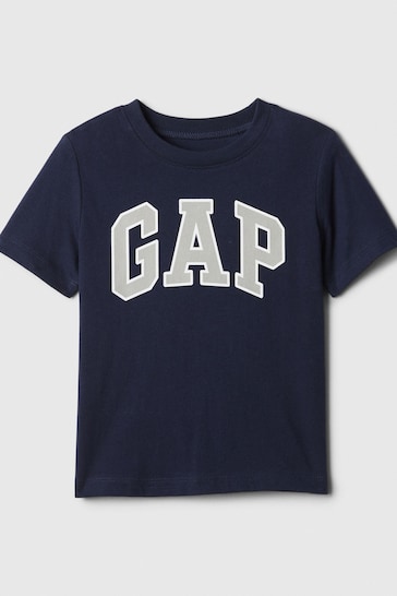 Gap Blue Cotton Logo Short Sleeve Crew Neck Baby T-Shirt