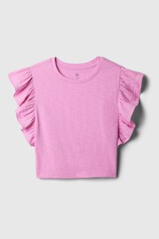 Gap Pink Crinkle Flutter Sleeve Top (6mths-5yrs) - Image 1 of 2