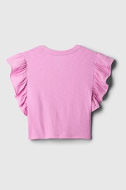 Gap Pink Crinkle Flutter Sleeve Top (6mths-5yrs) - Image 2 of 2
