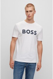 BOSS White/Black Logo Large Chest Logo T-Shirt - Image 1 of 5