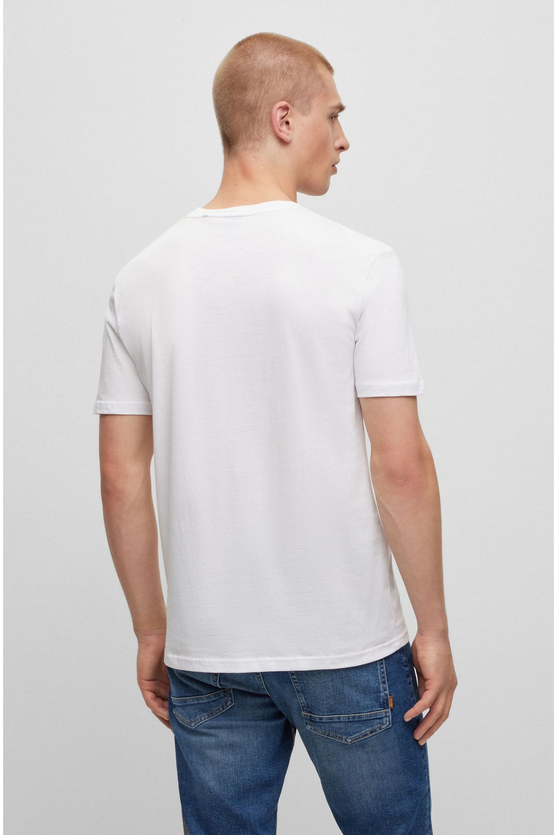 BOSS White/Black Logo Large Chest Logo T-Shirt - Image 2 of 5