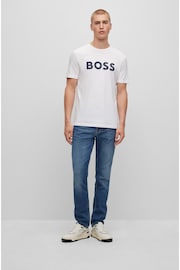 BOSS White/Black Logo Large Chest Logo T-Shirt - Image 3 of 5