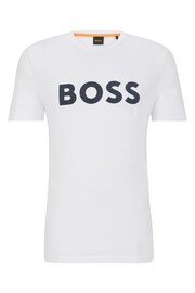 BOSS White/Black Logo Large Chest Logo T-Shirt - Image 5 of 5