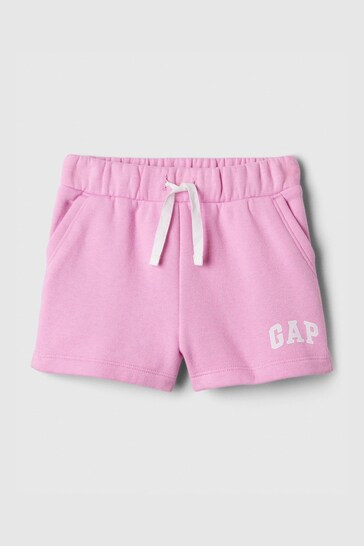 Gap Pink Logo Graphic Pull On Baby Shorts (Newborn-5yrs)