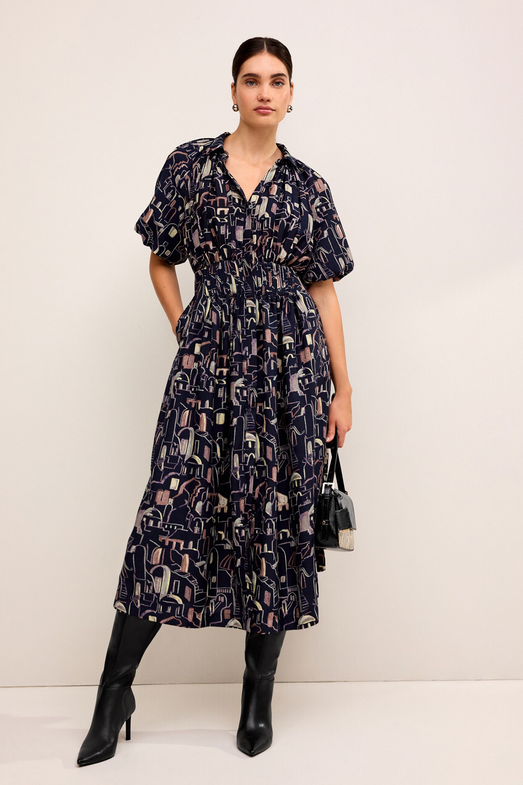 Next navy midi dress cheap