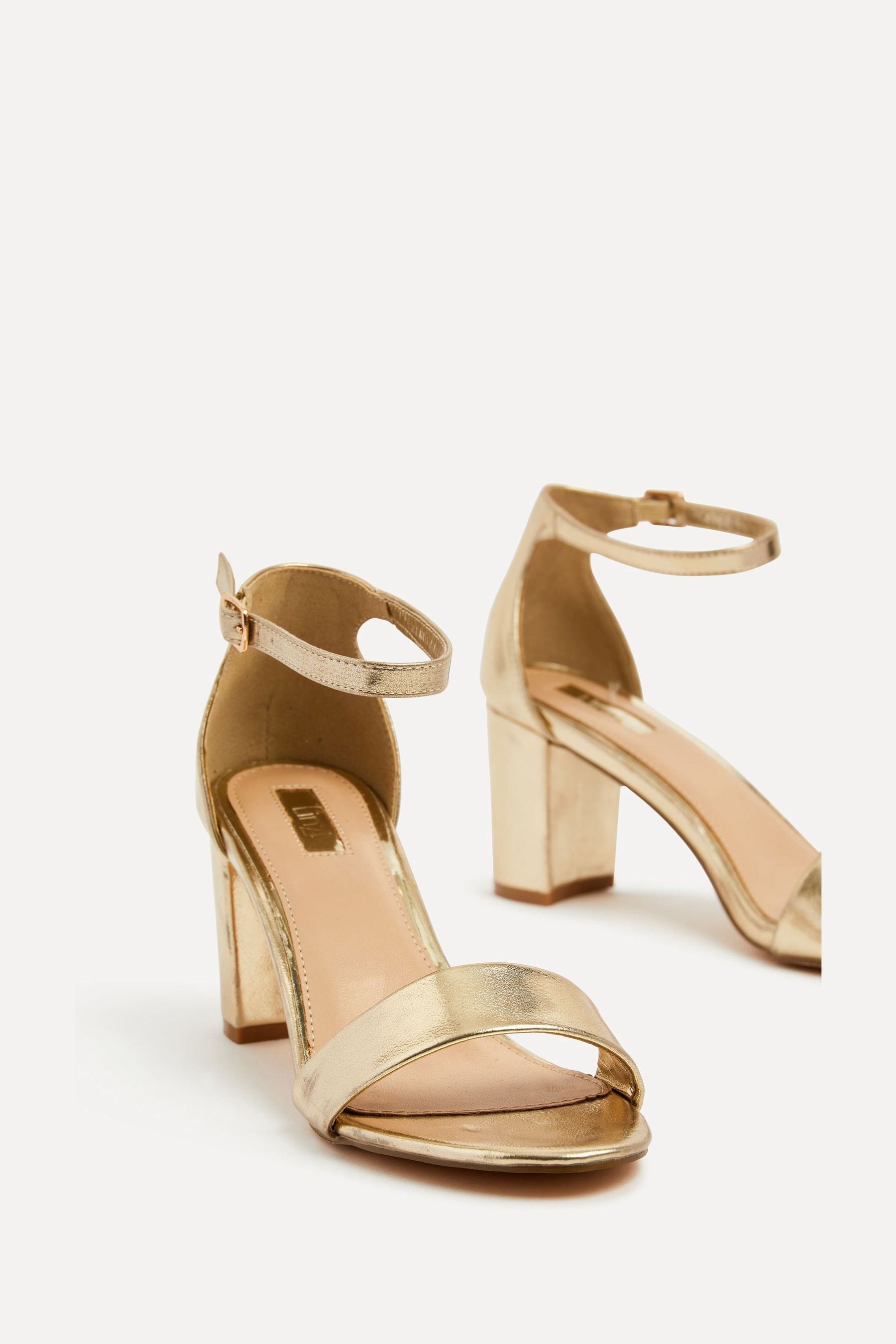 Buy Linzi Gold Franki Soft PU Open Toe Block Heels from Next Canada
