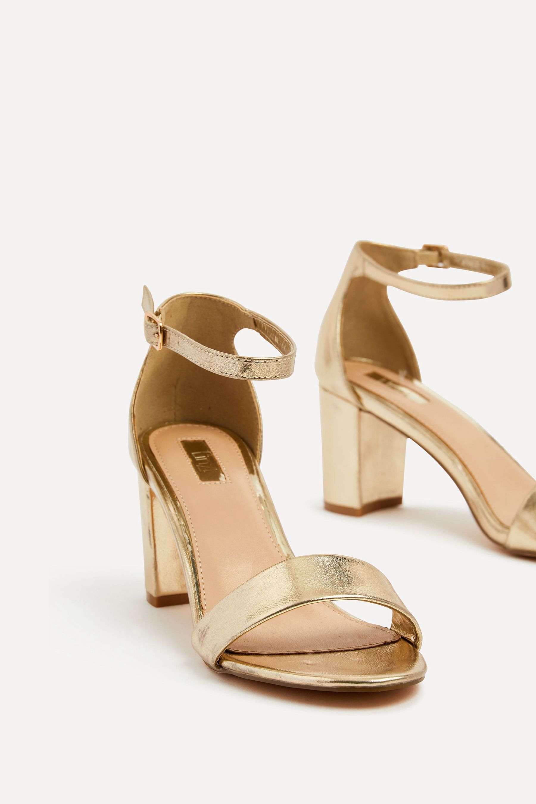 Buy Linzi Gold Franki Soft PU Open Toe Block Heels from Next Poland