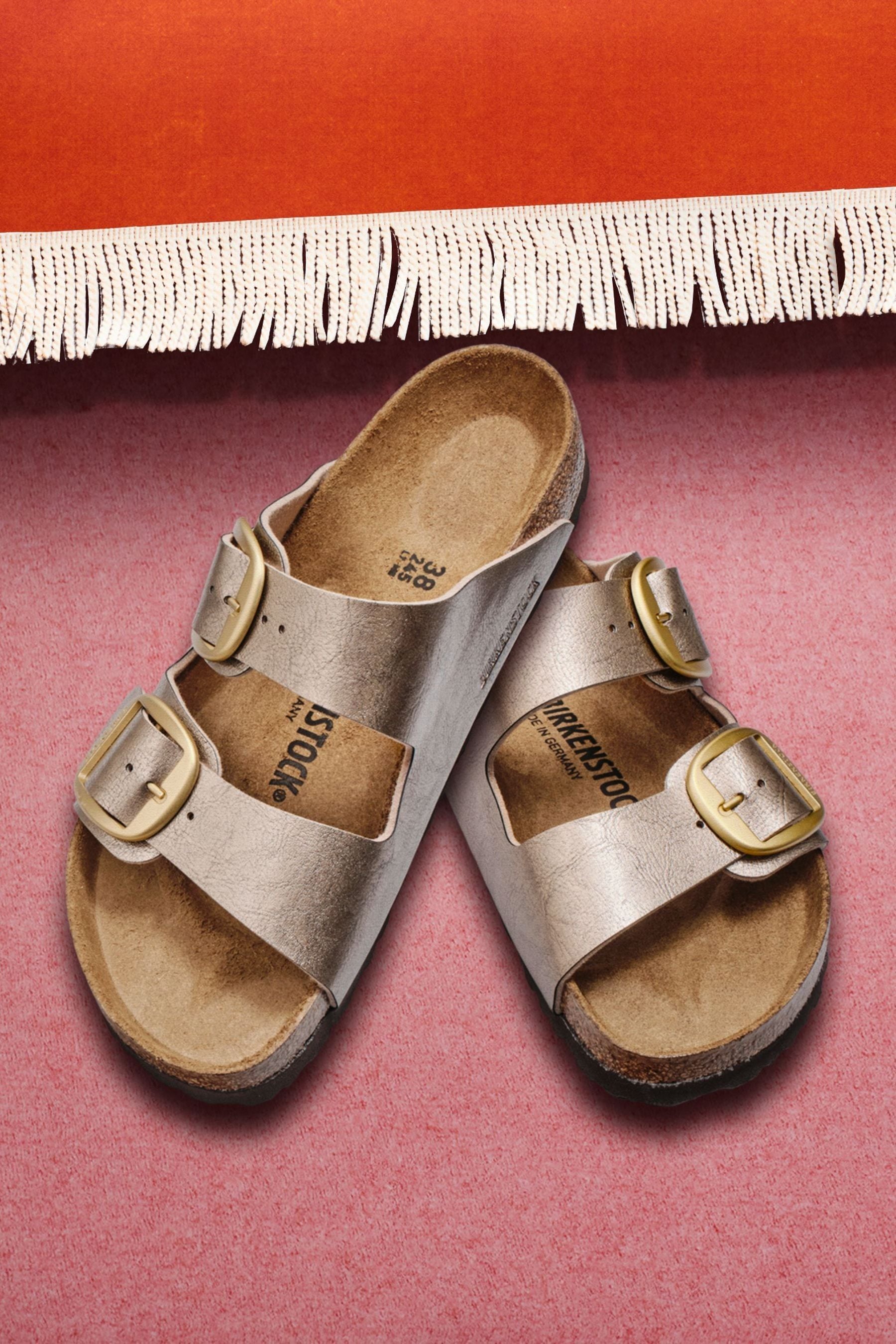 Buy Birkenstock Bronze Arizona Birko Flor Graceful Big Buckle Sandals from Next Luxembourg