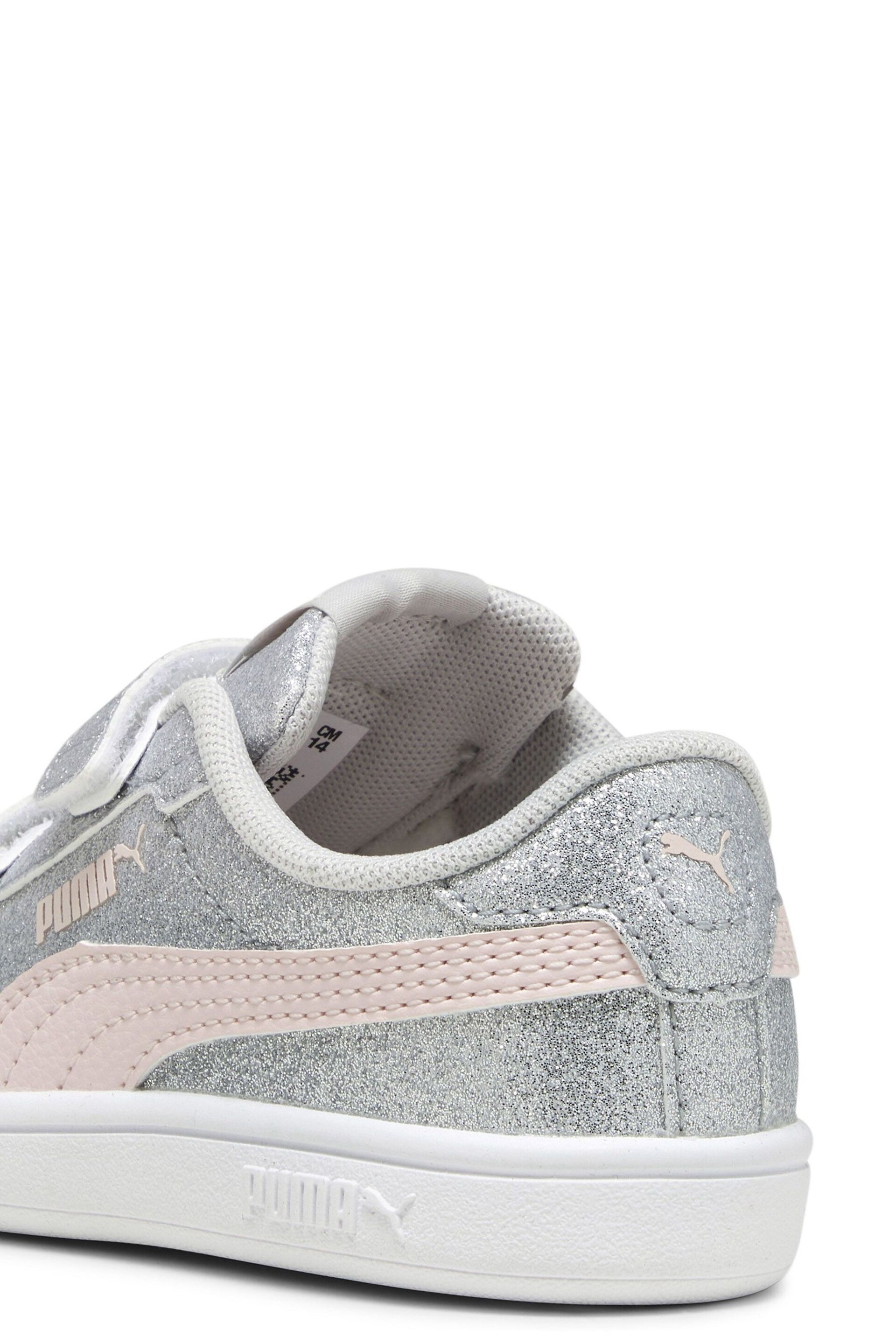 Puma Grey Toddlers Smash 3.0 Glitz Glam Trainers - Image 2 of 2