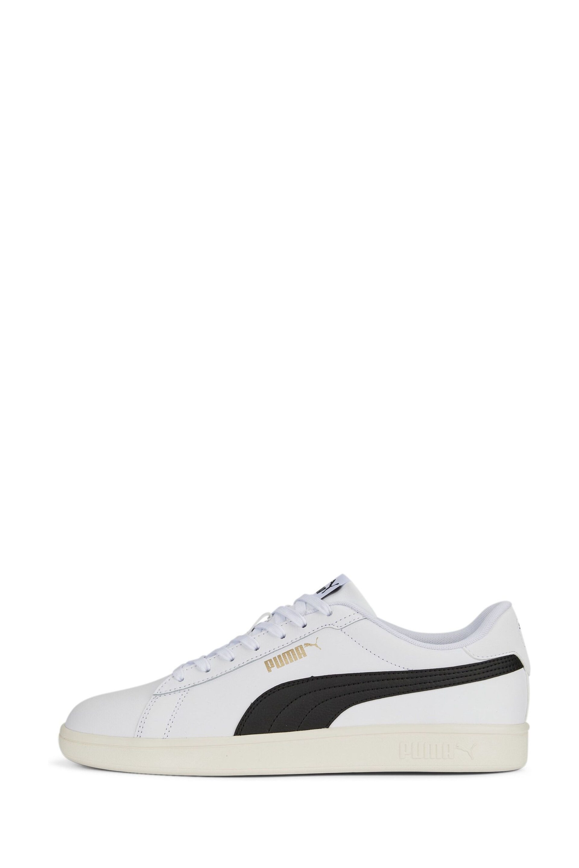 Puma White Grey Smash 3.0 L Trainers - Image 2 of 6