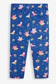 JoJo Maman Bébé Cobalt Blue Bird & Pink Girls' 2-Pack Leggings - Image 2 of 8