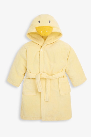 JoJo Maman Bébé Yellow Kids' Duck Cotton Towelling Robe