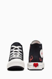 Converse Black Junior Heart All Star EVA Lift Trainers - Image 5 of 21