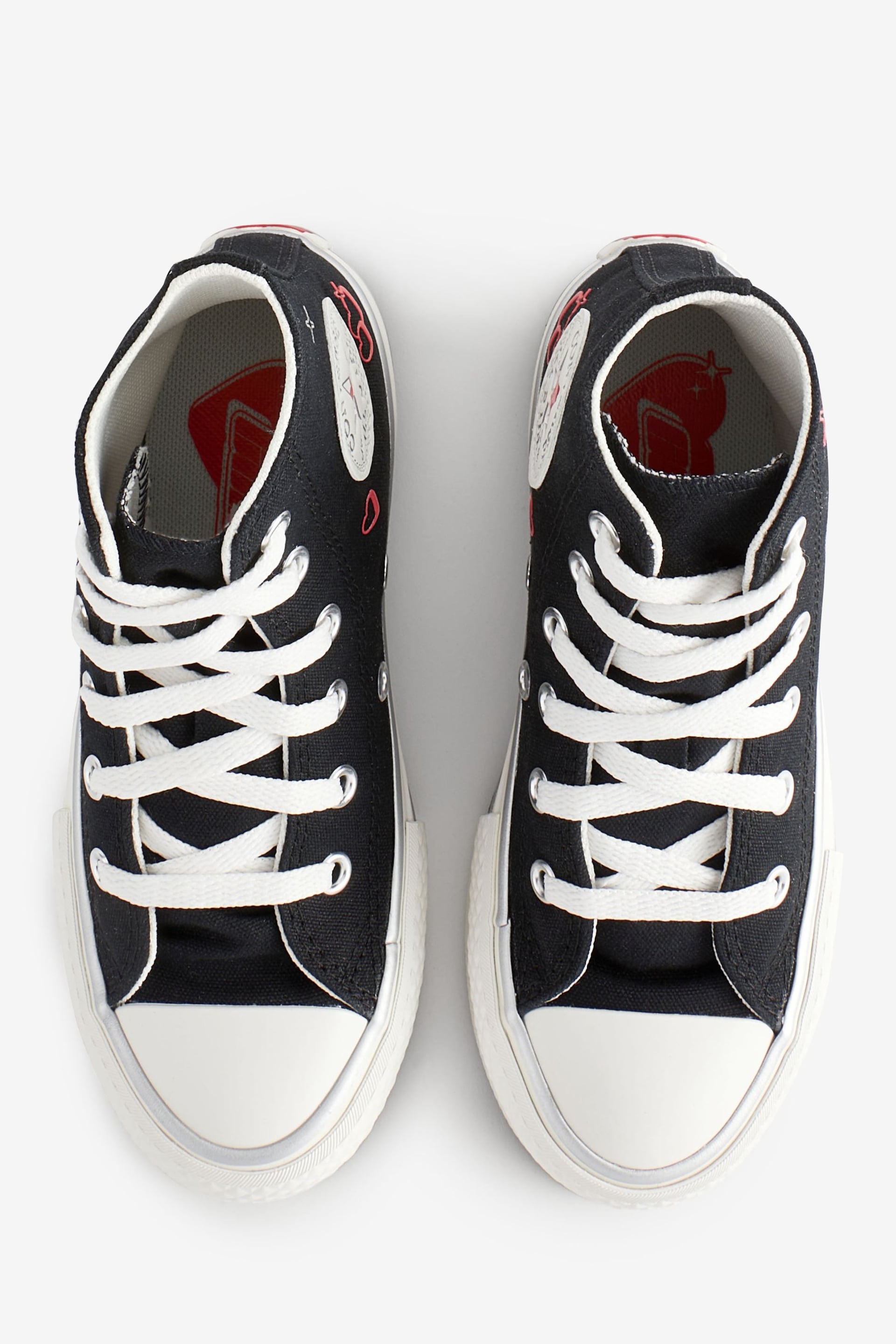 Converse Black Junior Heart All Star EVA Lift Trainers - Image 9 of 21