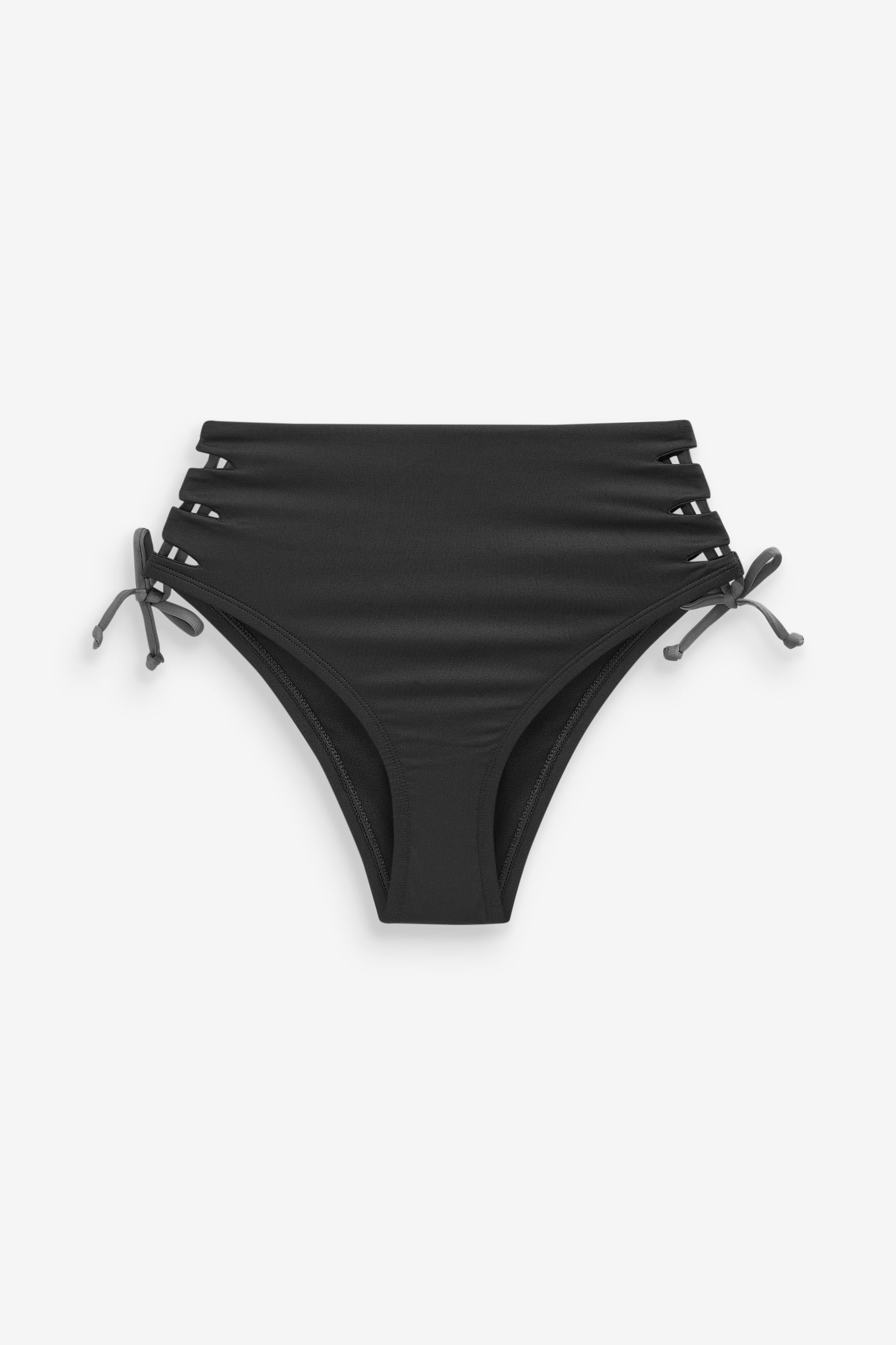 Buy Nike Black Solid Laceup High Waist Cheeky Bikini Bottoms from Next Luxembourg