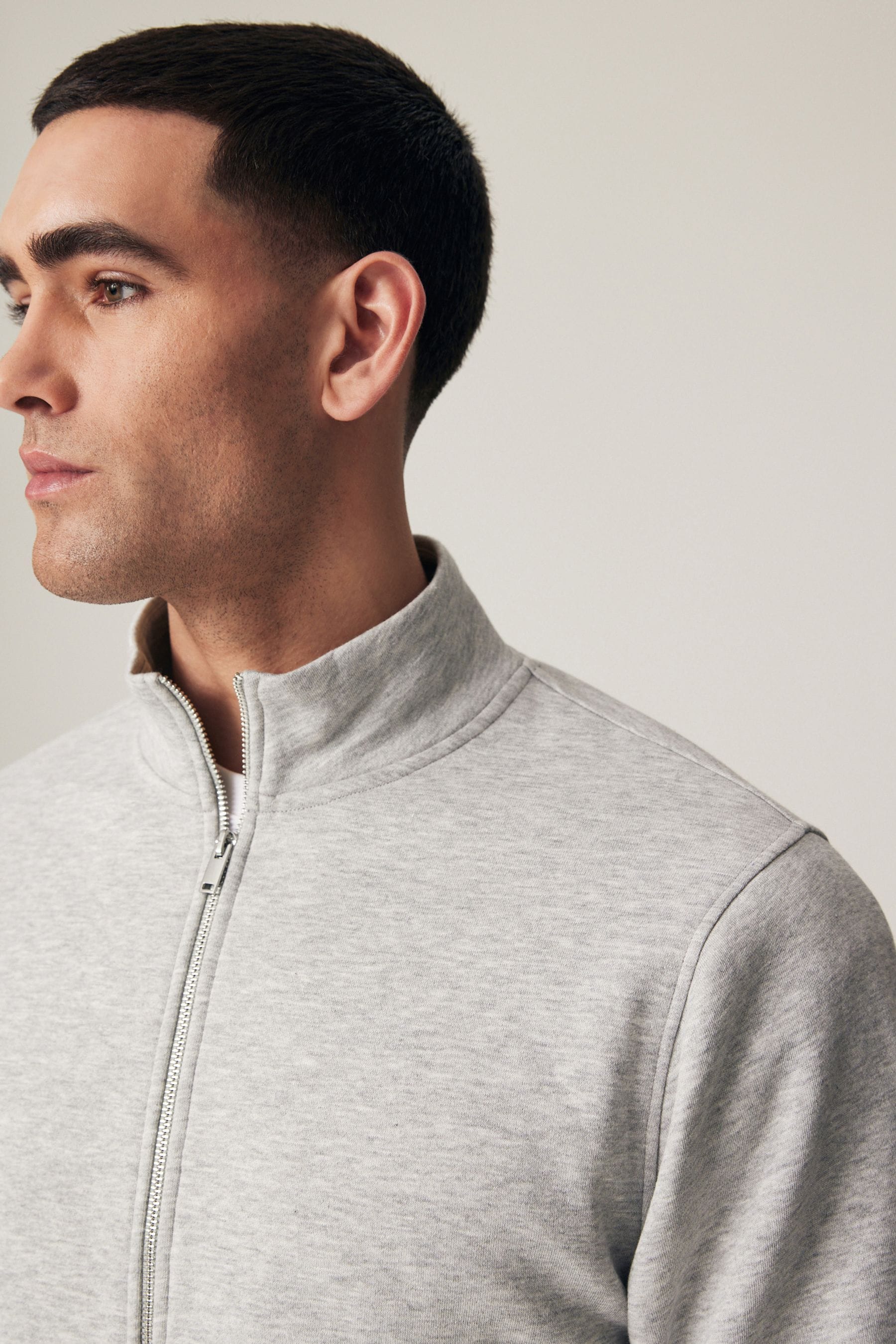 Mens funnel neck zip through sweatshirt shop