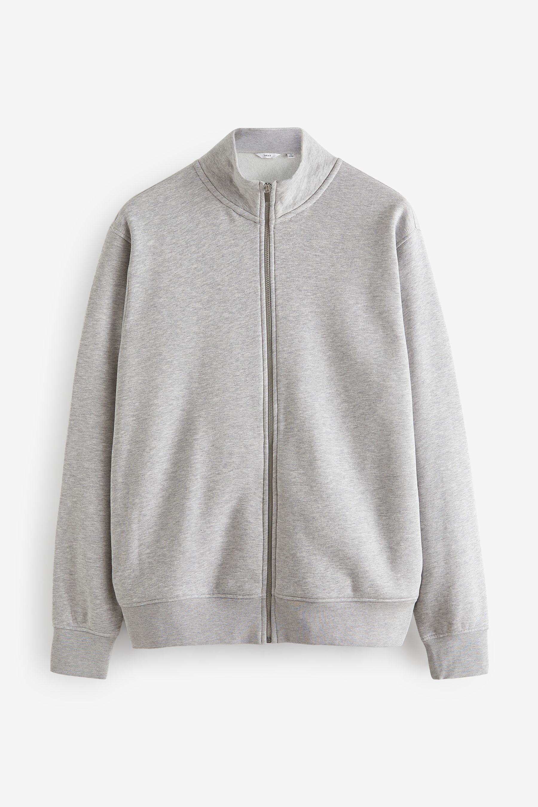 Buy Light Grey Zip Through Funnel Neck Jersey Cotton Rich Zip Through Funnel Neck Sweatshirt from the Next UK online shop