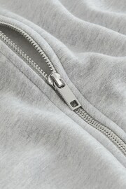 Light Grey Zip Through Funnel Neck Jersey Cotton Rich Zip Through Funnel Neck Sweatshirt - Image 8 of 8