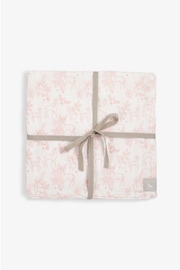 The Little Tailor Pink Baby Easter Bunny Print Muslin Blanket - Image 1 of 3