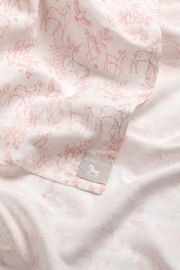 The Little Tailor Pink Baby Easter Bunny Print Muslin Blanket - Image 3 of 3