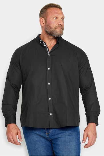 BadRhino Big & Tall Black Long Sleeve Poplin Shirt