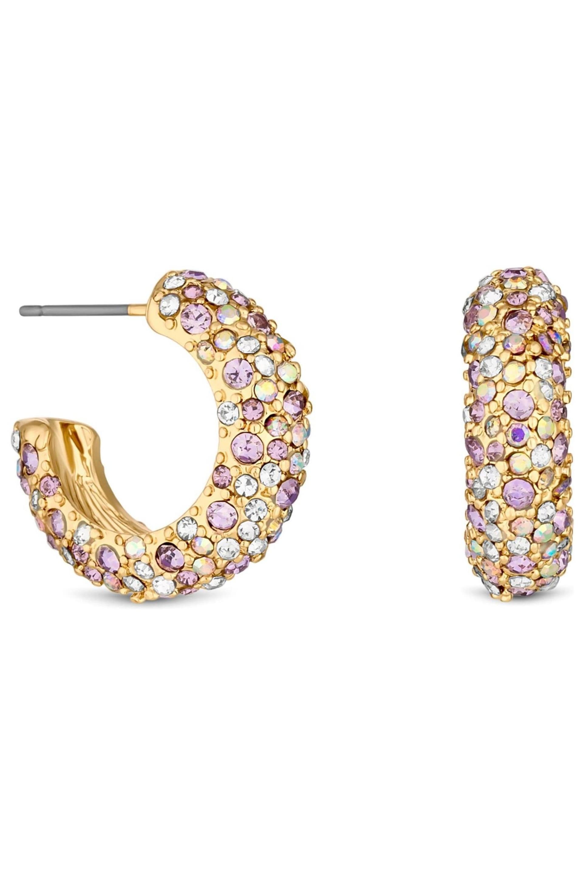 Mood Gold Tone Ombre Crystal Hoop Earrings - Image 1 of 2