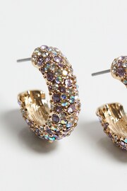 Mood Gold Tone Ombre Crystal Hoop Earrings - Image 3 of 3
