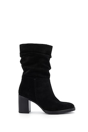 Dune London Black Prominent Ruched Heeled Ankle Boots - Image 1 of 7