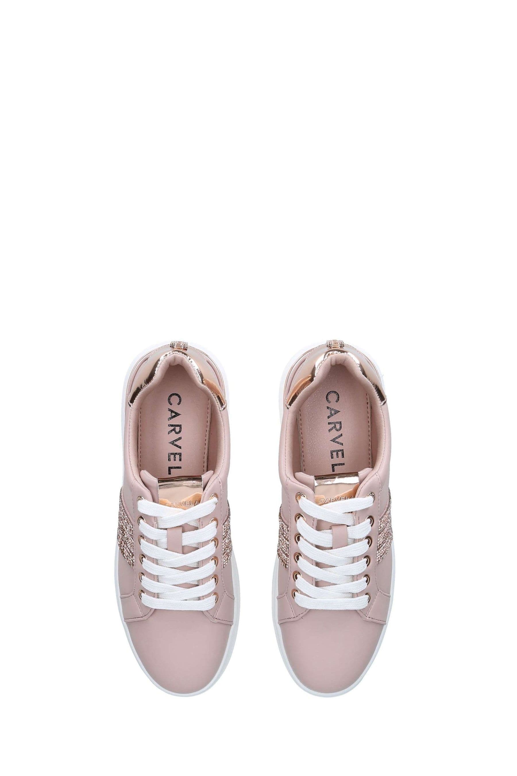 Pink carvela trainers sales