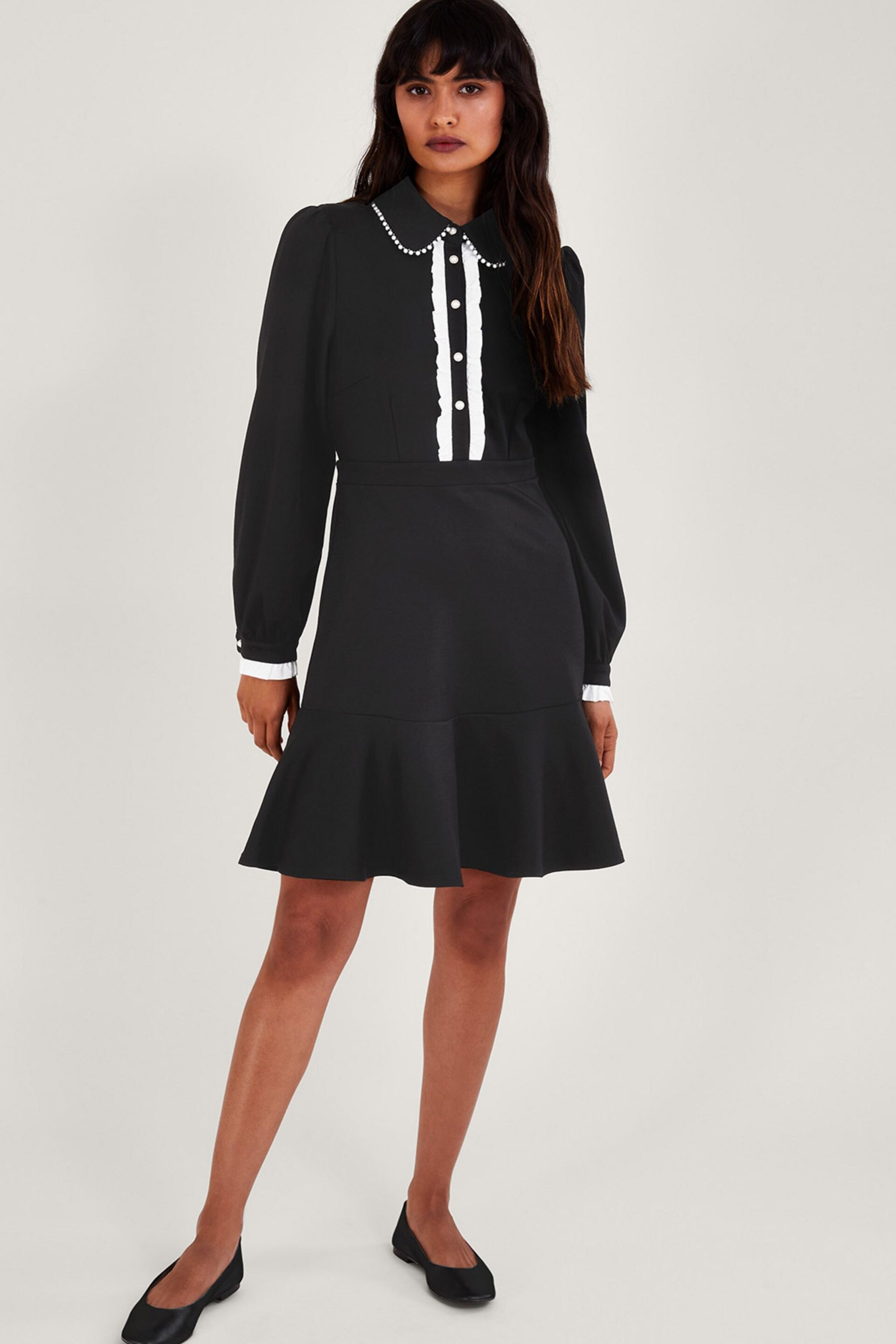 Monsoon Black Ponte Paloma Dress - Image 1 of 5