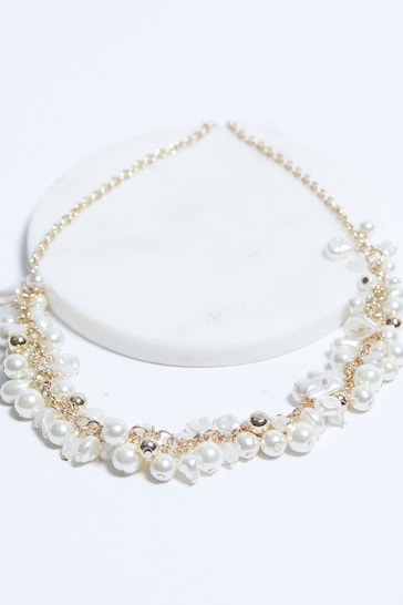 Mood Gold Pearl And Polished Shaker Necklace