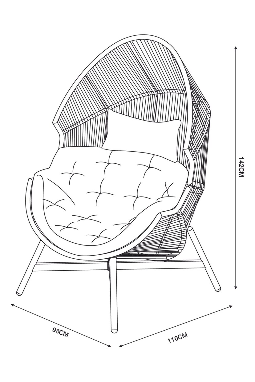 Black Helsinki Garden Single Egg Chair - Image 9 of 9