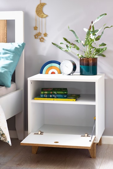 Buy White/Wood Effect Parker Kids Bedside Table from the Next UK
