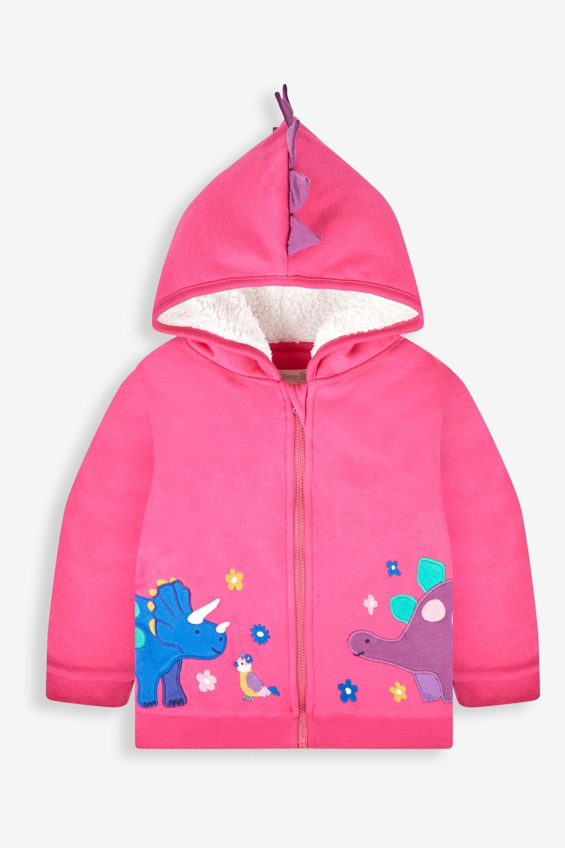 Buy JoJo Maman B b Fuchsia Pink Dino Appliqu Cosy Hoodie from