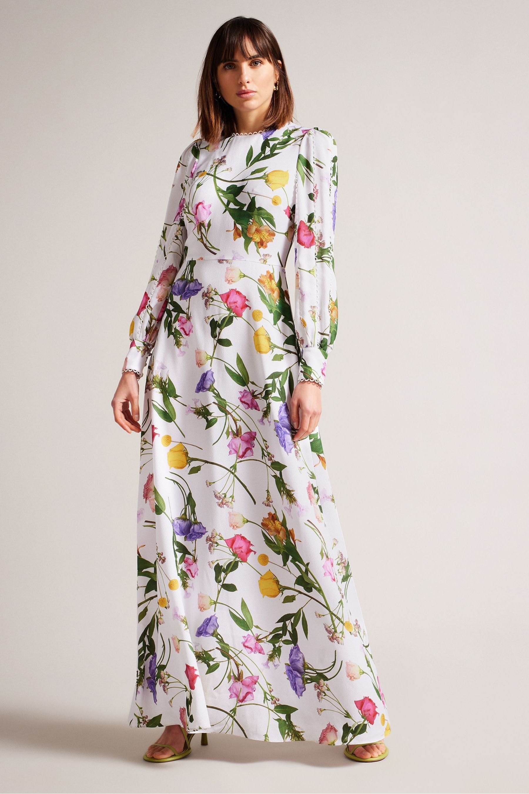 Buy Ted Baker Marggoh Blouson Sleeve White Maxi Dress from Next Austria