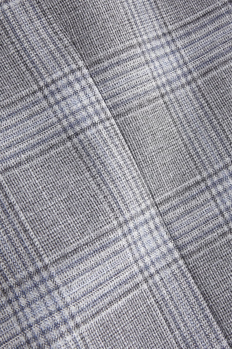 Light Grey Slim Fit Check Suit Jacket - Image 8 of 8