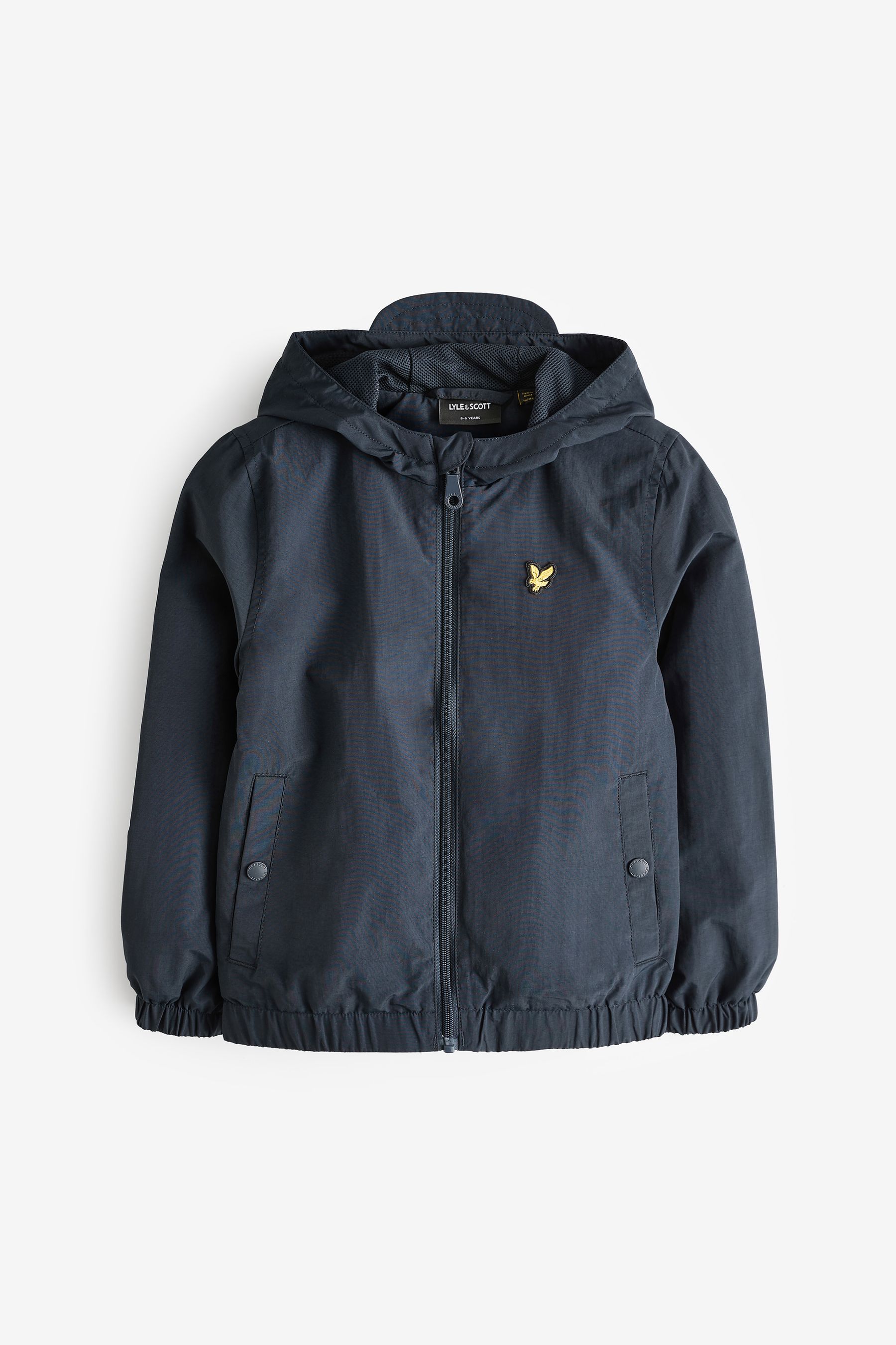 Lyle and scott zip through hooded jacket navy clearance