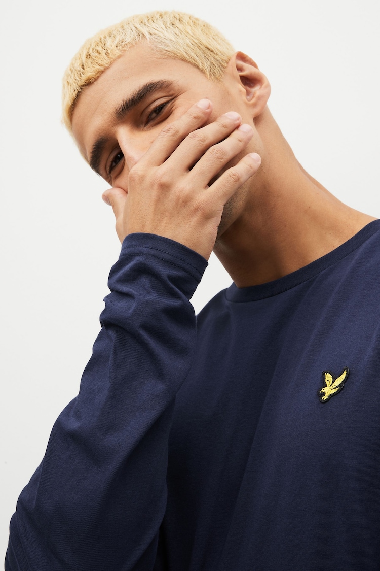 Lyle & Scott Dark Navy Long Sleeve T-Shirt - Image 4 of 4