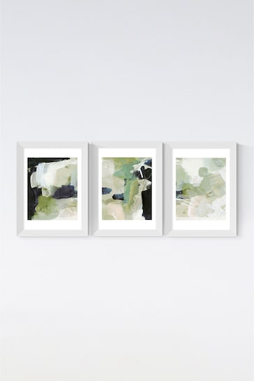 East End Prints Set of 3 Green Wall Prints Set by Dan Hobday