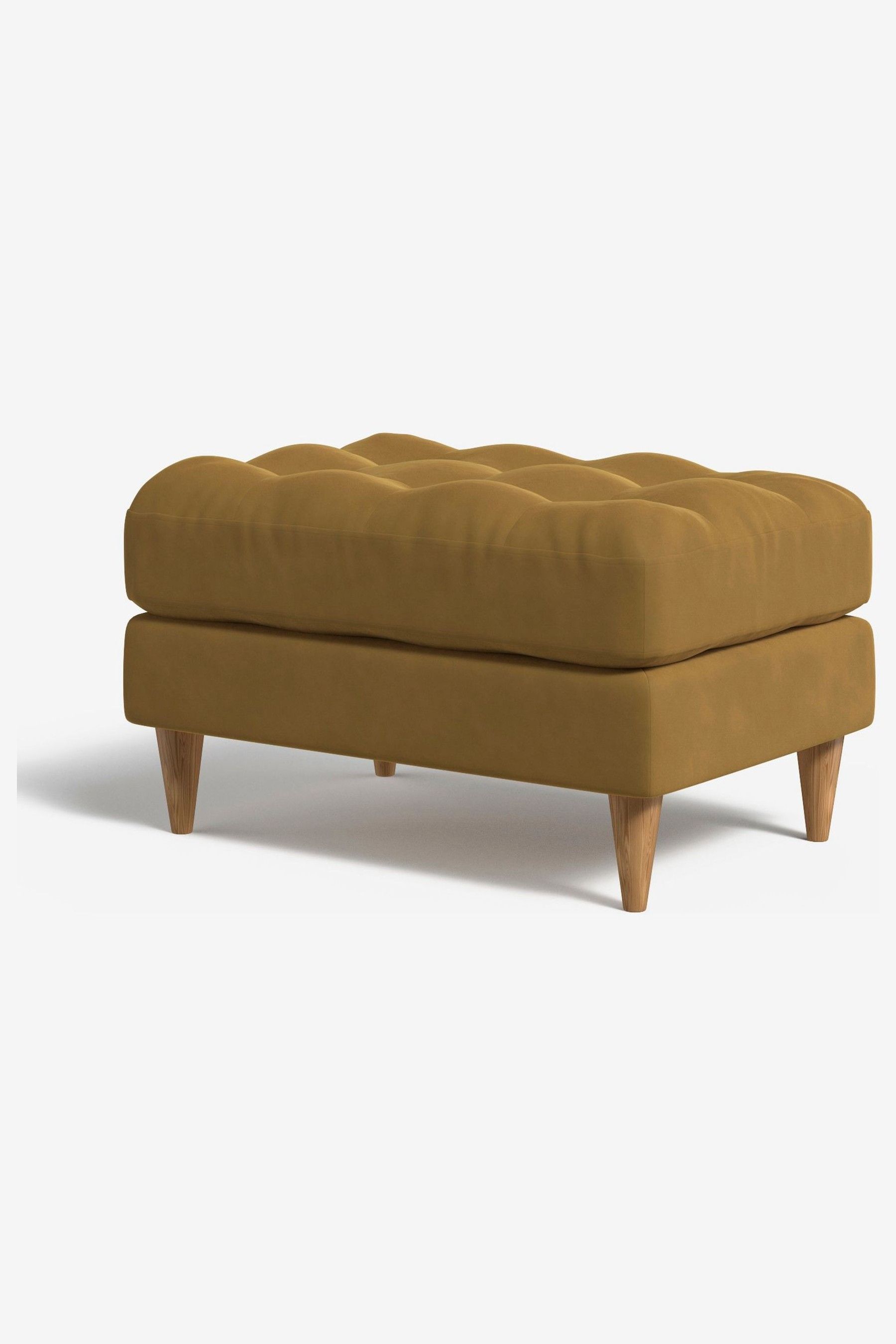 Ochre velvet footstool deals