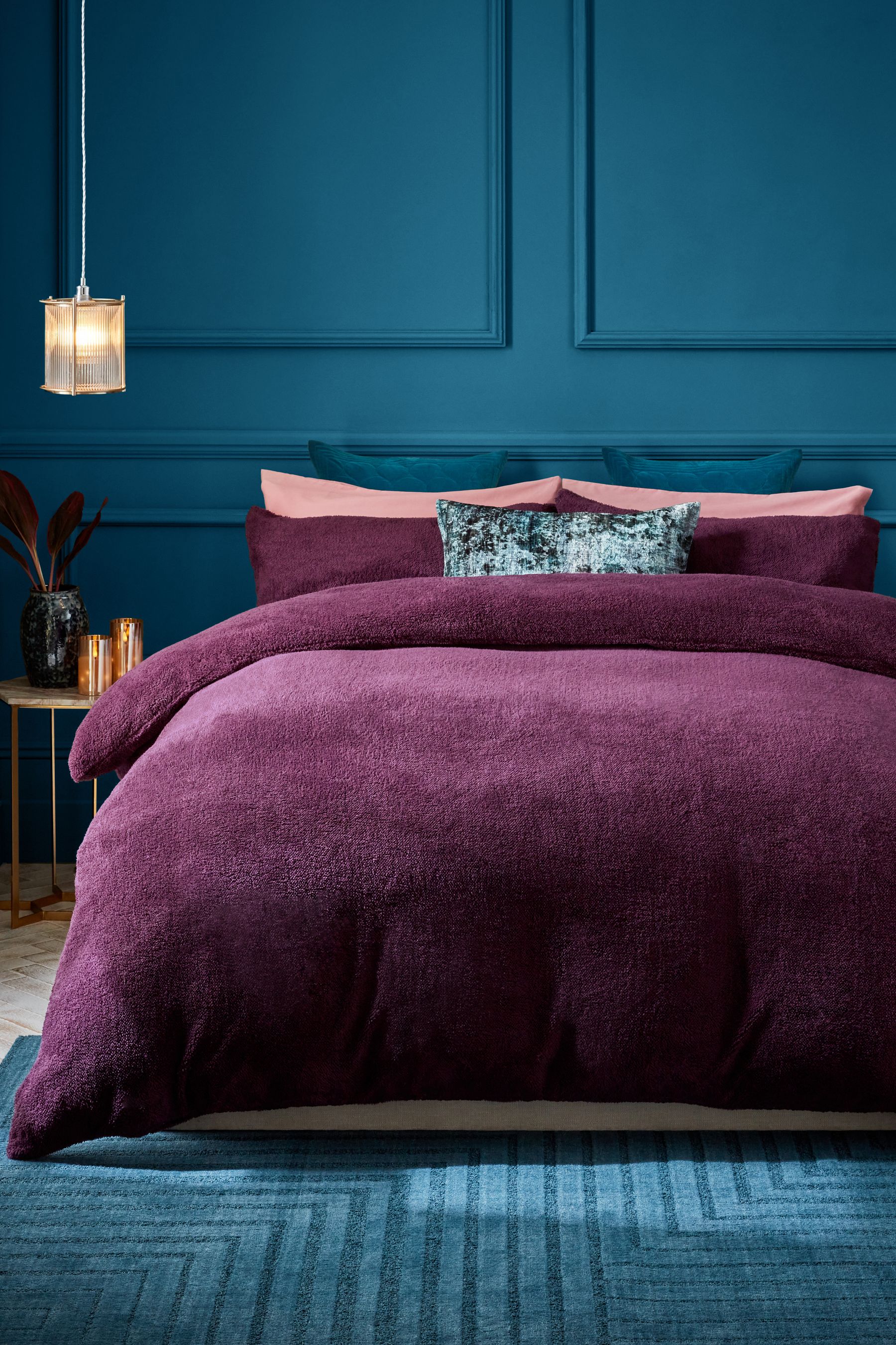 Purple fleece duvet cover sale