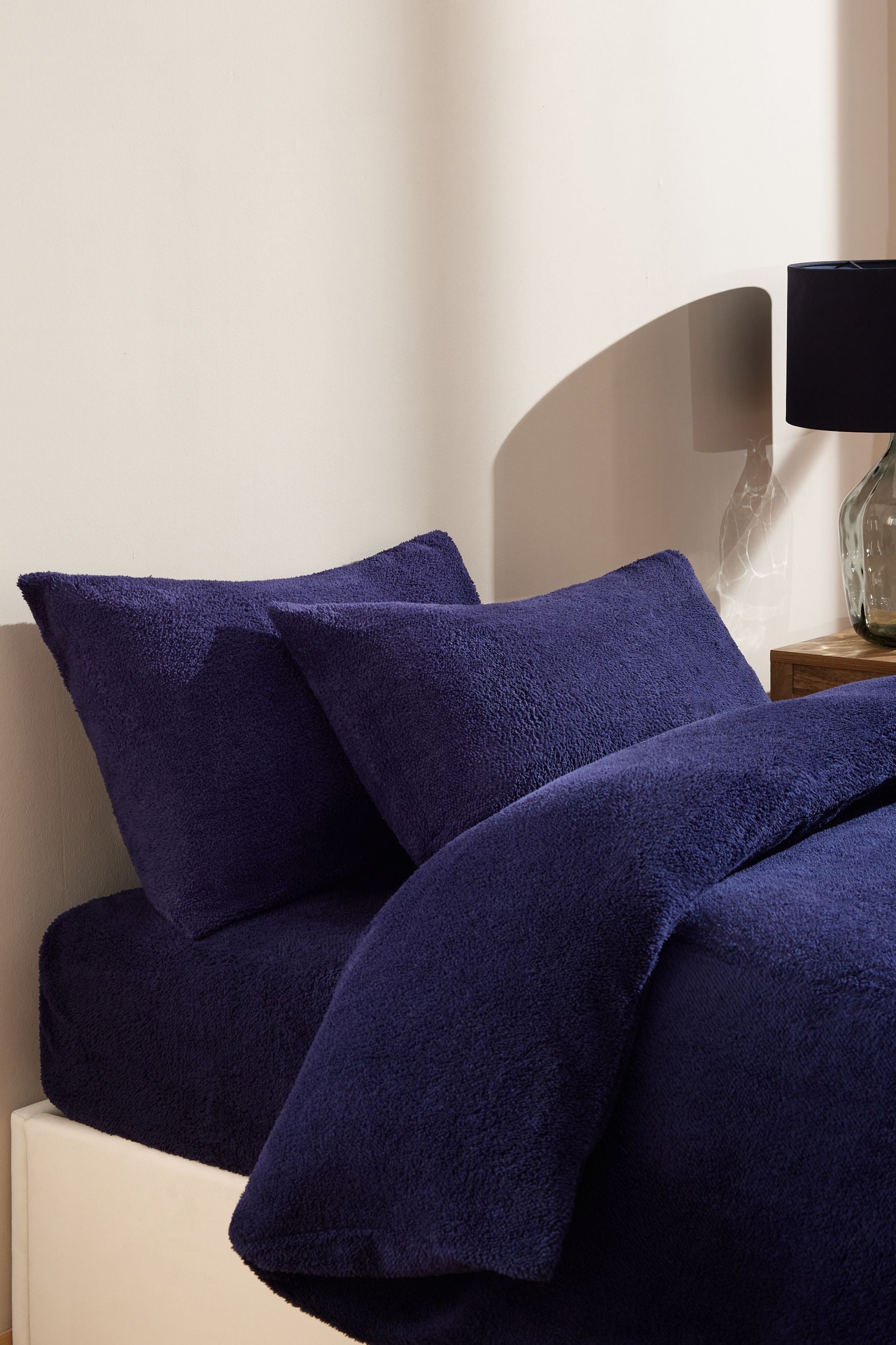 Navy teddy fleece bedding best sale