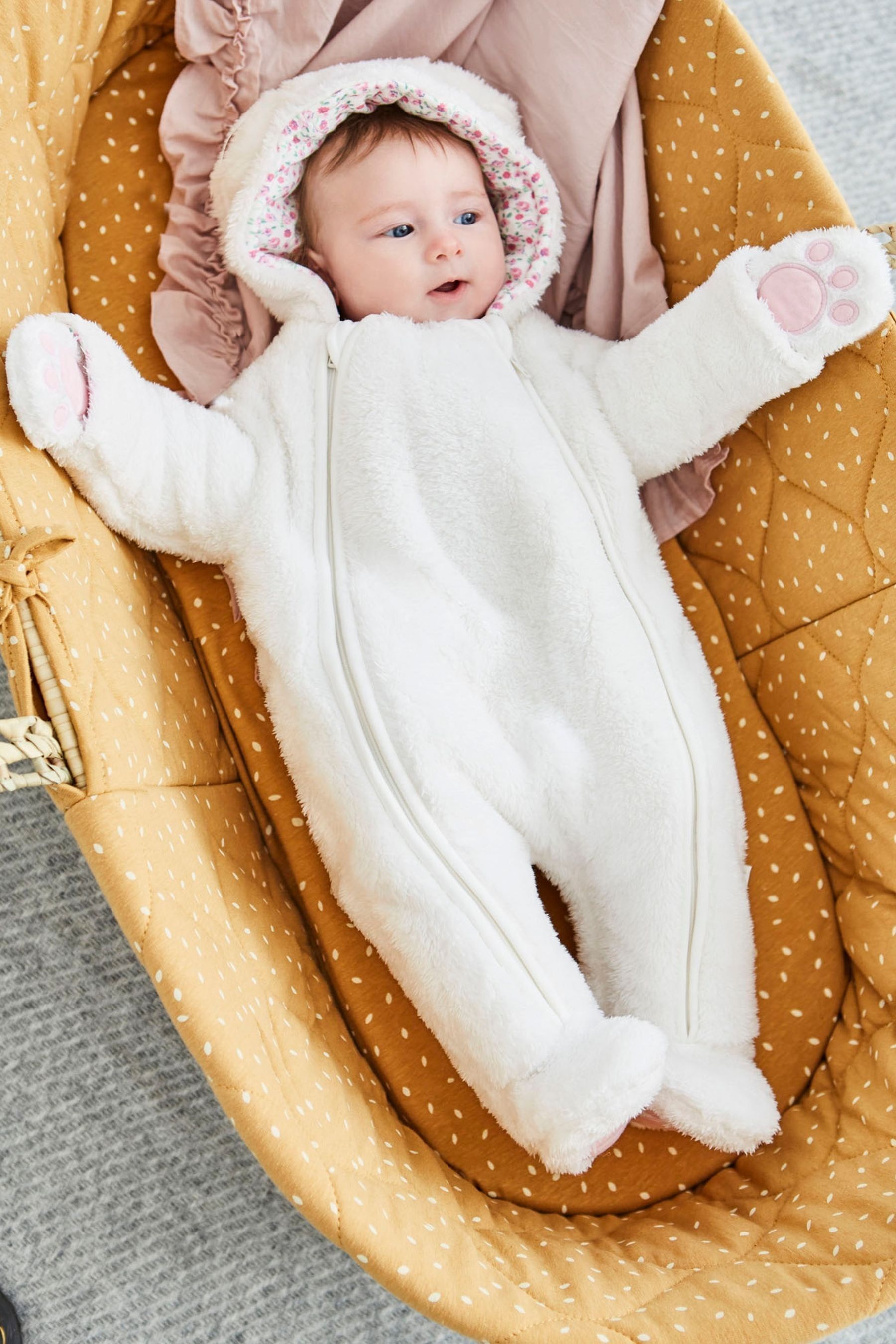 Buy JoJo Maman B b Cream Bunny Cosy Pramsuit from the Next UK