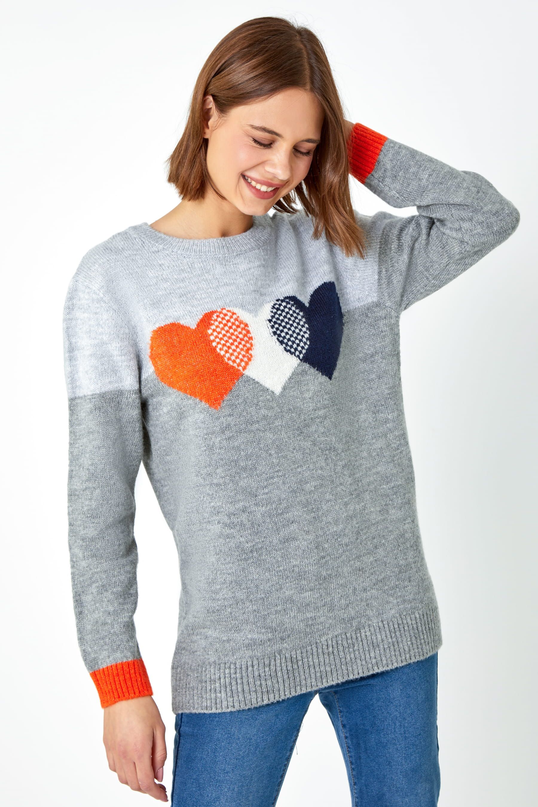 Heart print jumper top