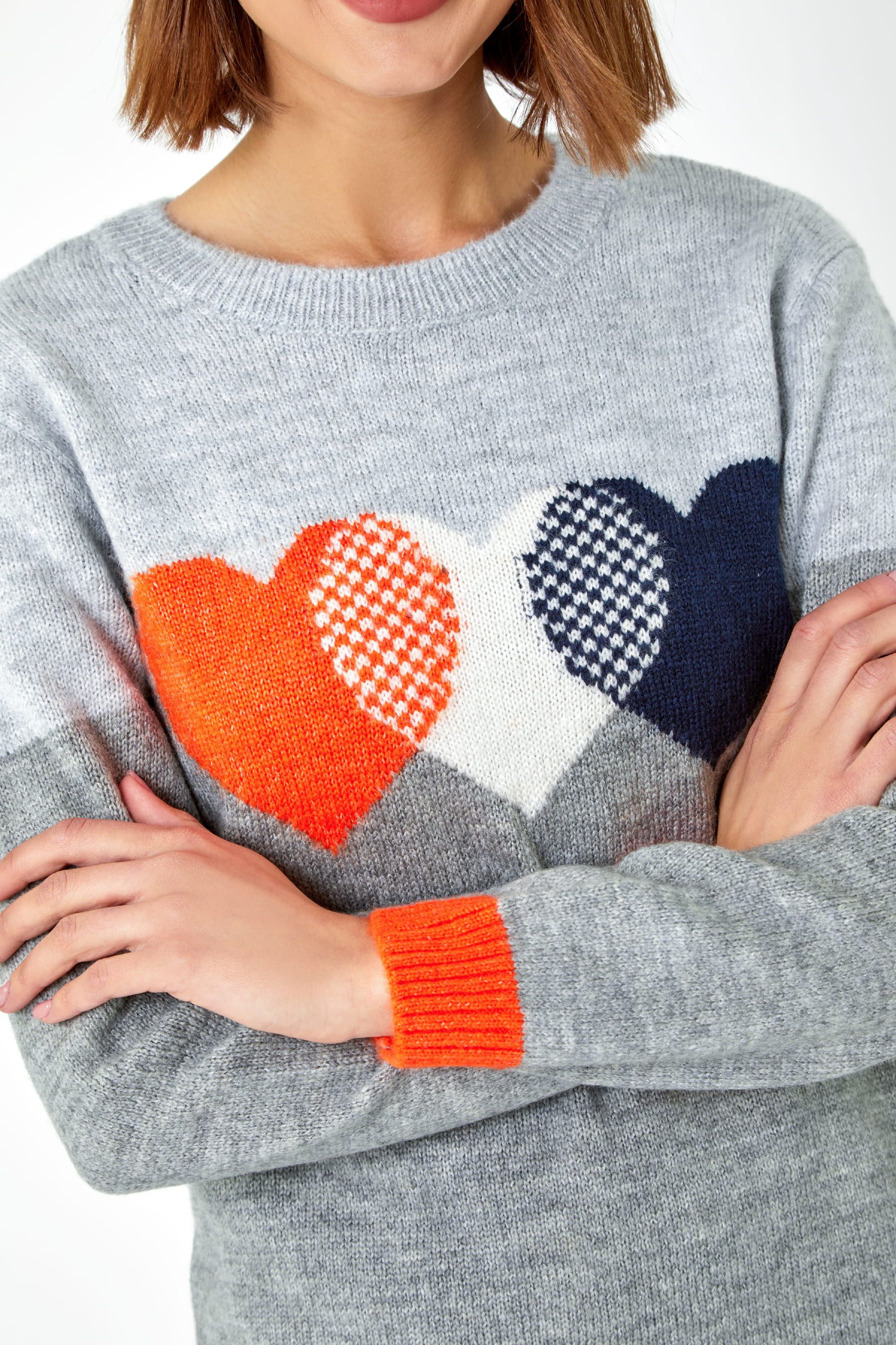 Grey new arrivals heart jumper