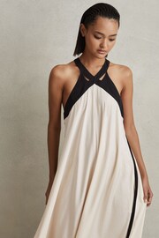 Reiss Neutral/Black Aubree Relaxed Colourblock Maxi Dress - Image 3 of 6