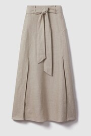 Reiss Neutral Abigail High Rise Linen Maxi Skirt - Image 2 of 7