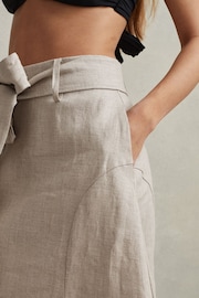 Reiss Neutral Abigail High Rise Linen Maxi Skirt - Image 3 of 7