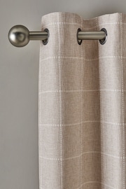 Natural Windowpane Check Lined Eyelet Curtains - Image 4 of 6