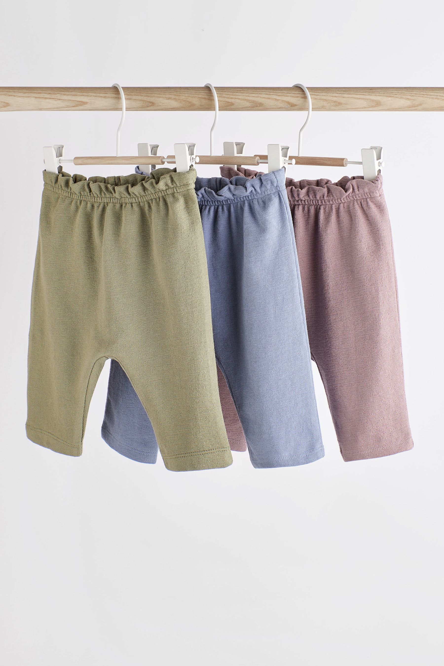 Buy Purple Yellow Green Straight Leg Baby Joggers 3 Pack from Next Ireland